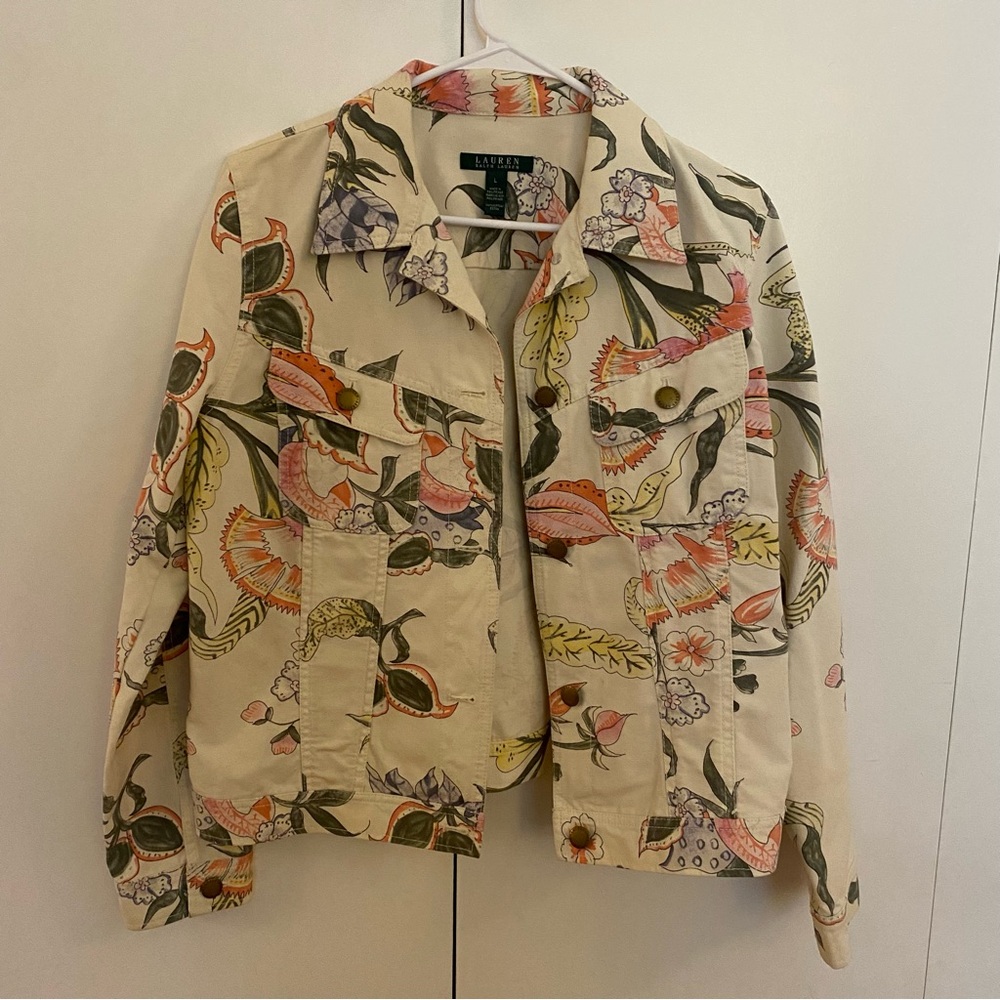 Ralph Lauren Cream Utility Jacket Floral Print